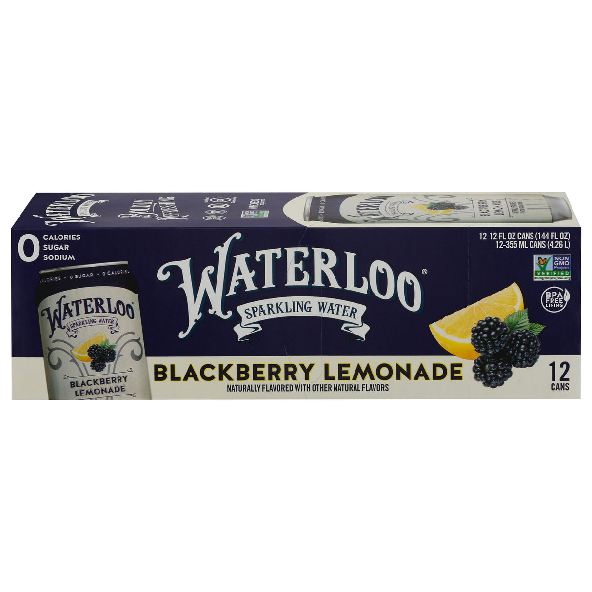 Waterloo Sparkling Water Blackberry Lemonade - (Pack of 2) 12 fl oz