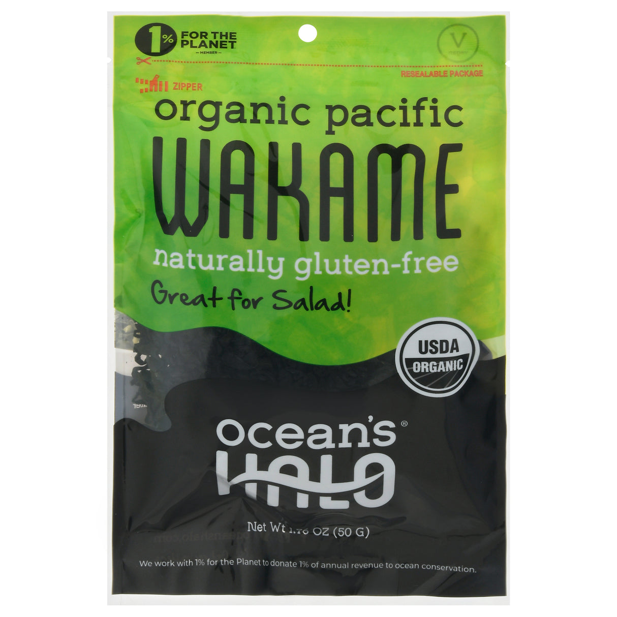 Ocean's Halo Wakame Seaweed Snacks OG, 1.76 Oz, Pack of 10