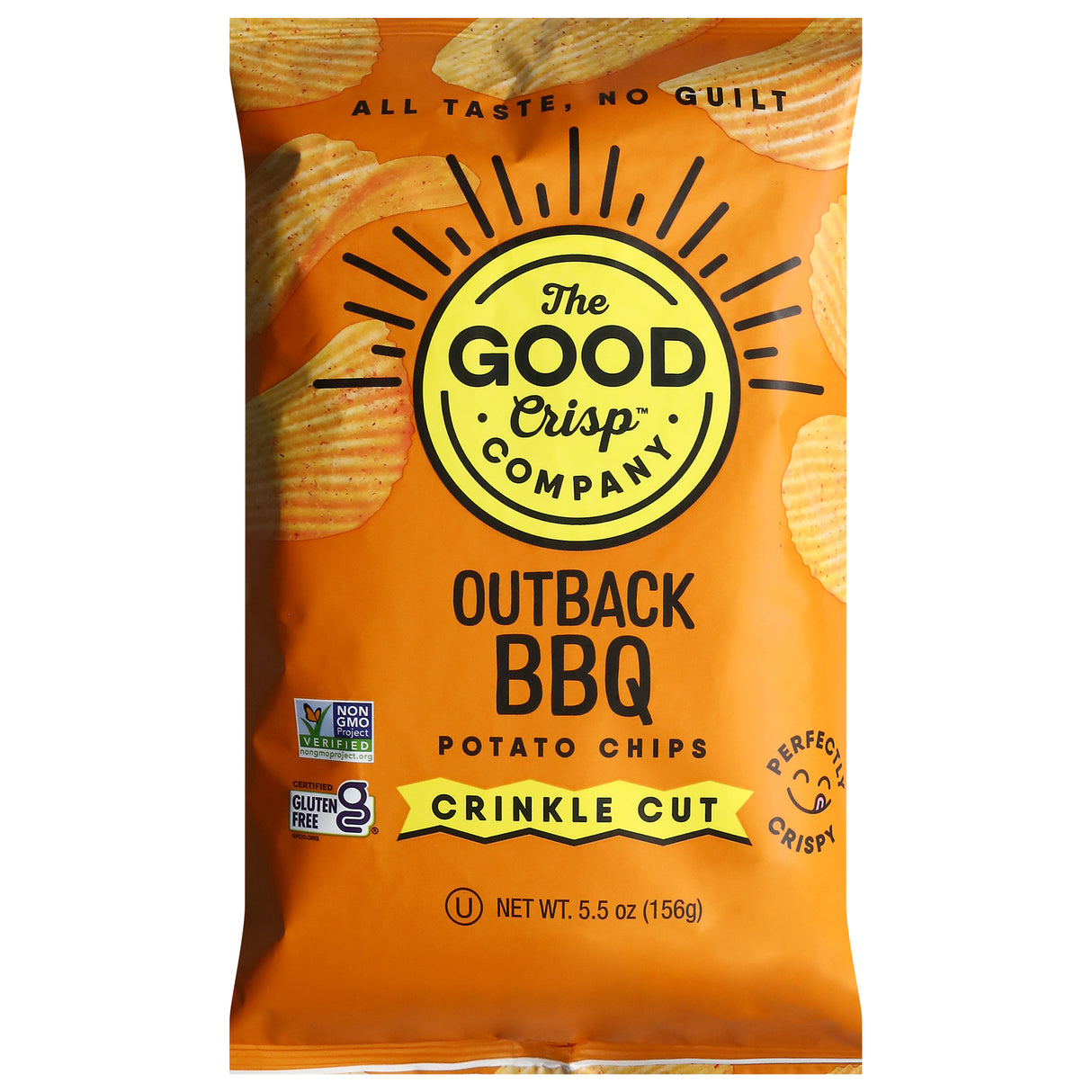 The Good Crisp Company BBQ Crinkle Potato Chips, 5.5 Oz Can (12 Pack)