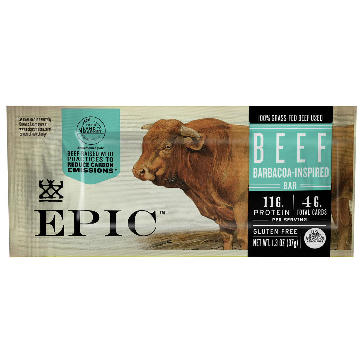 Epic Beef Barbacoa Bars: Tender & Savory Snack - Slow Cooked, 12 Count Pack