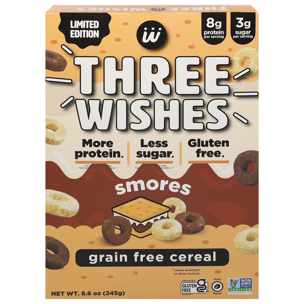 Three Wishes Smores Cereal, Grain-Free (18 Boxes) Healthy & Delicious!