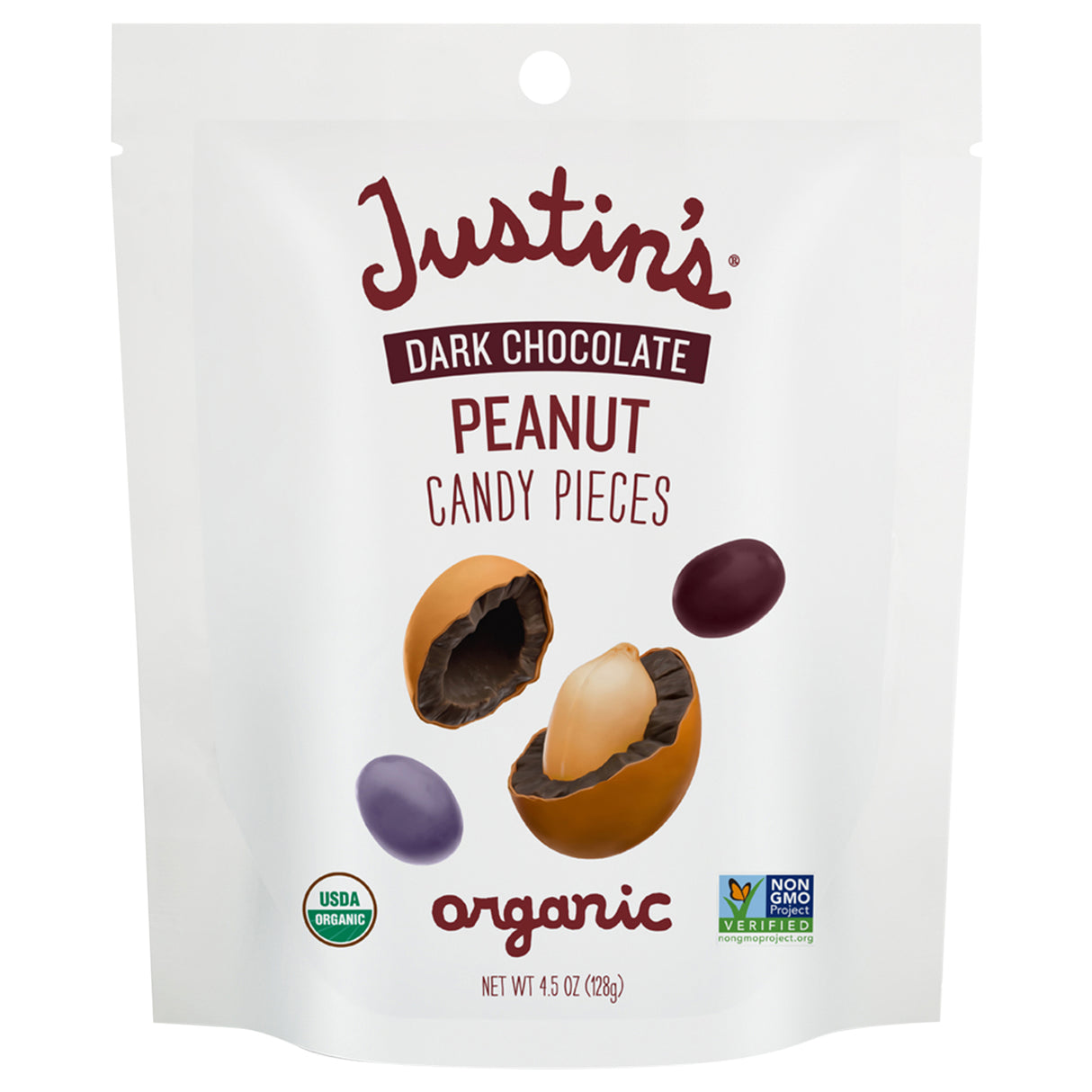 Justin's Dark Chocolate Peanut Butter Cups Pieces - 6 x 4.5oz - Snack Size