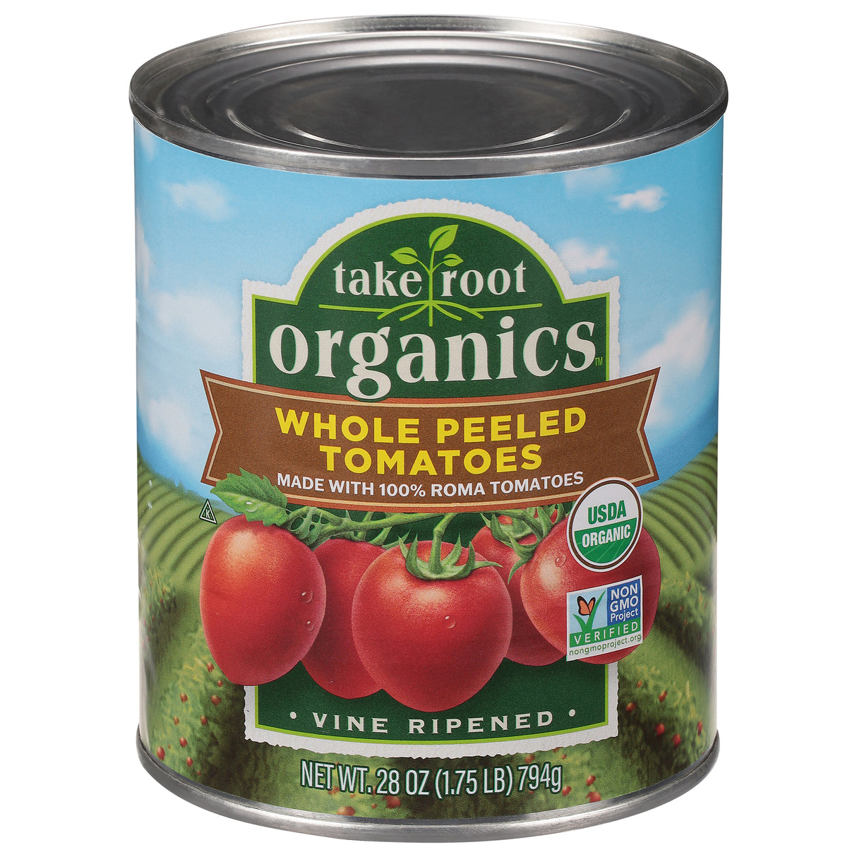 Take Root Organics Whole Peeled Tomatoes, 6 - Authentic Italian Taste