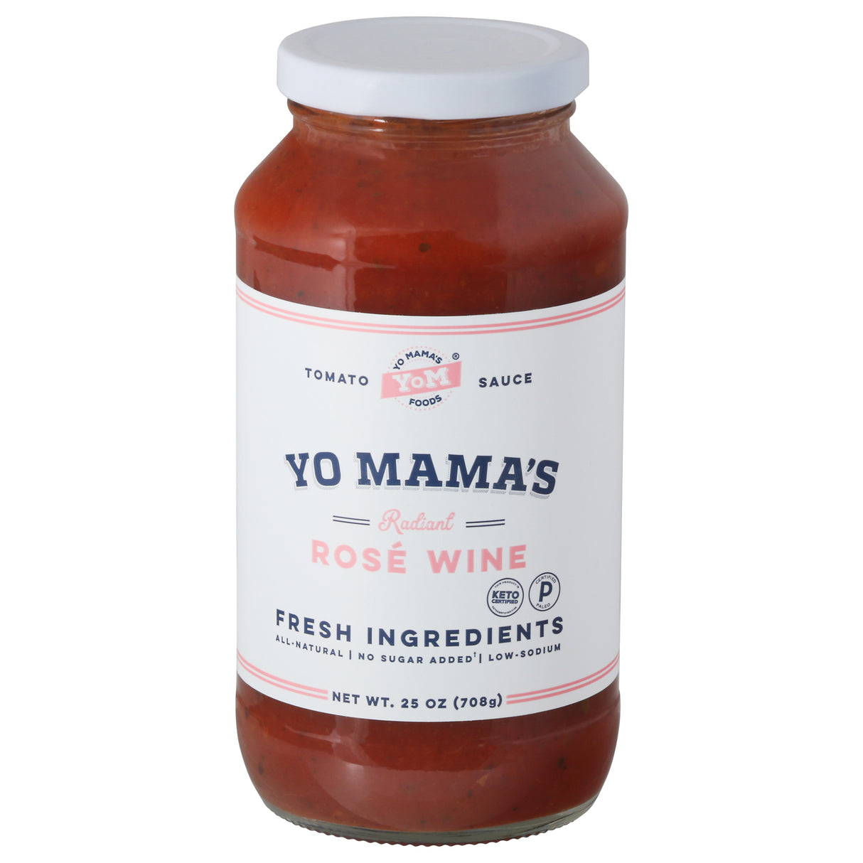 Yo Mama's Foods Rose Wine Pasta Sauce (Pack of 6) - 25 oz