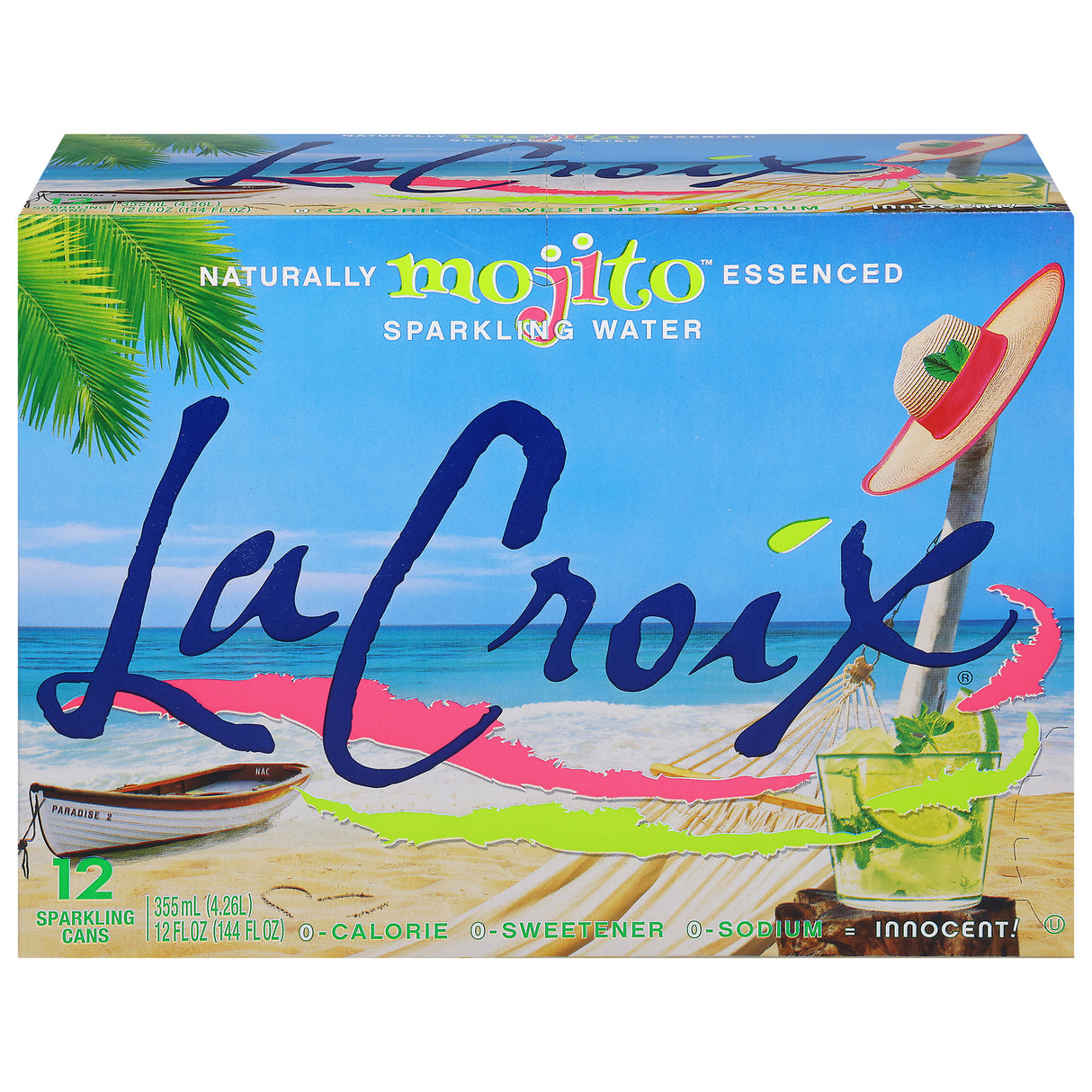 La Croix Mojito Sparkling Water 24 - Lime Flavored Water, 2 Cases