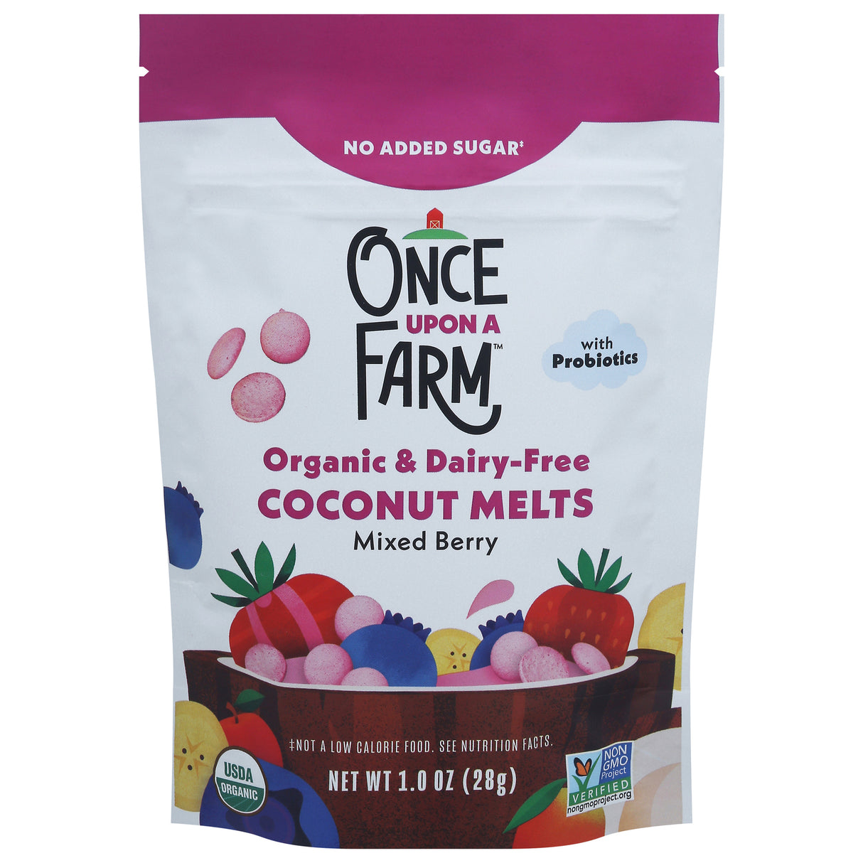 Once Upon A Farm Mixed Berry Coconut Melts - 8 x 1 oz Pouches