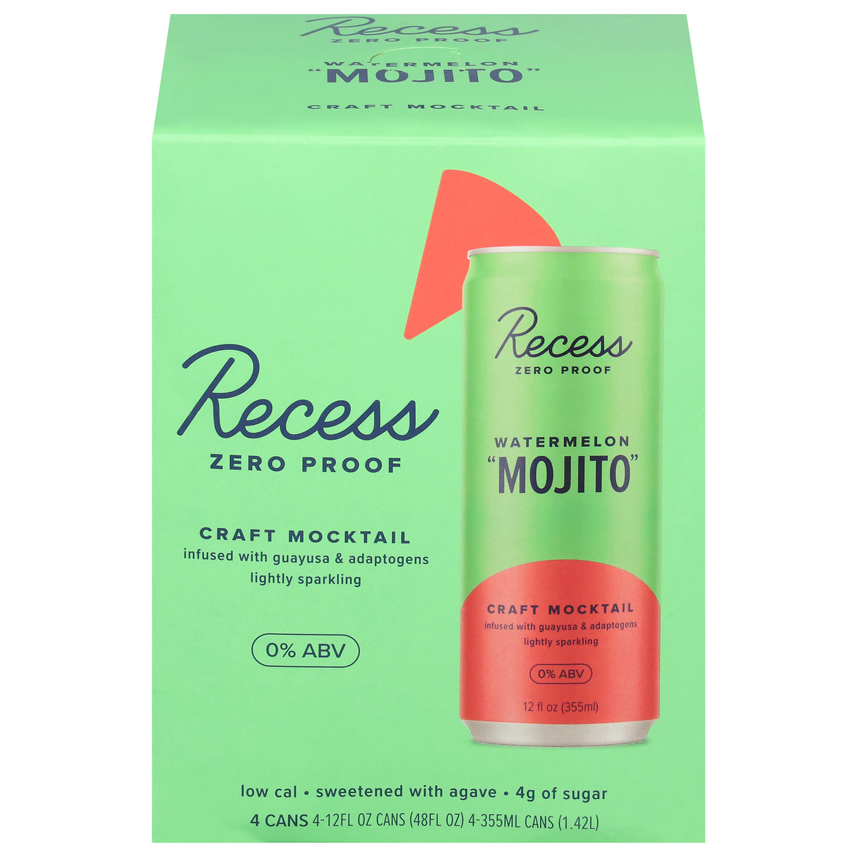 Recess Watermelon Mojito: Sparkling Water 6 Pack | Healthy Drink, 48 fl oz