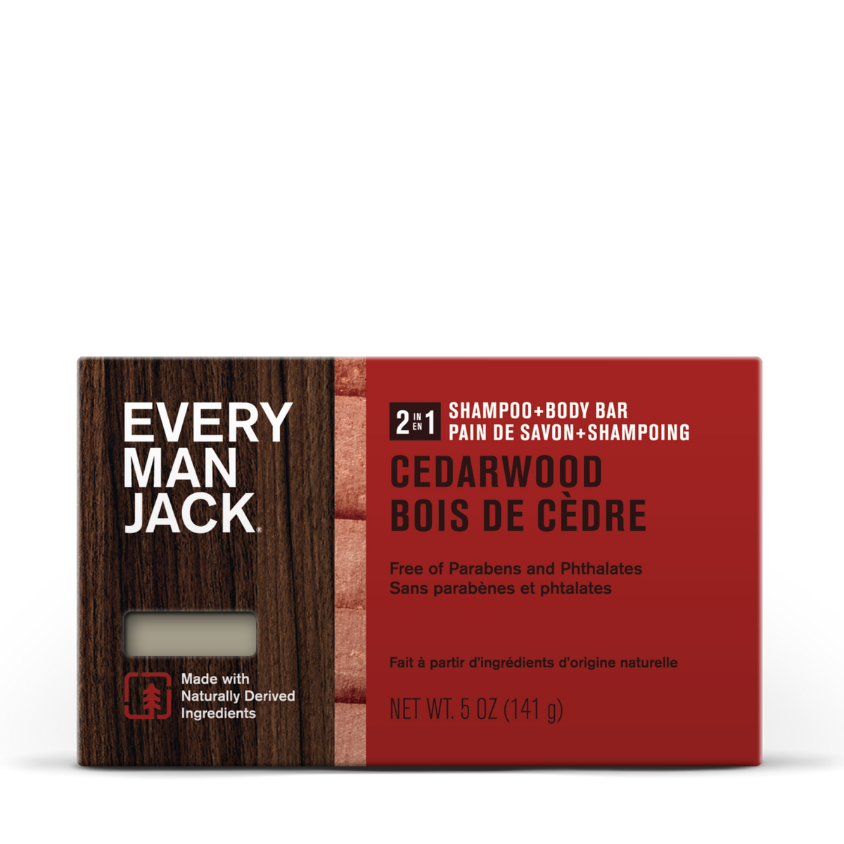 Every Man Jack Body Bar Shampoo 2-in-1 Cedarwood, 5 Ounce - Cozy Farm