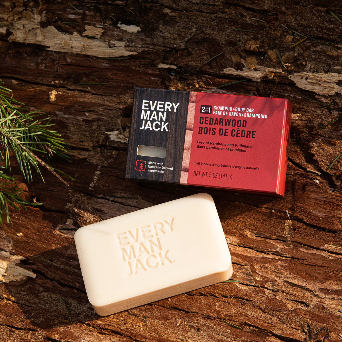 Every Man Jack Body Bar Shampoo 2-in-1 Cedarwood, 5 Ounce - Cozy Farm