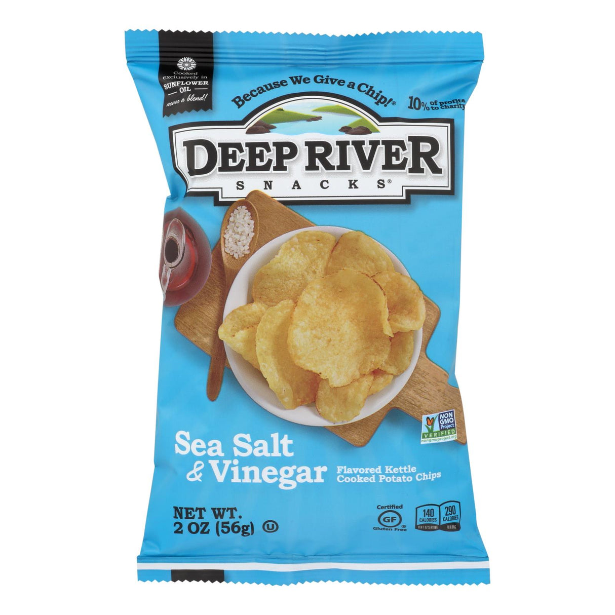 Deep River Snacks Salt & Vinegar Kettle Chips - Case Of 24 - 2 Oz
