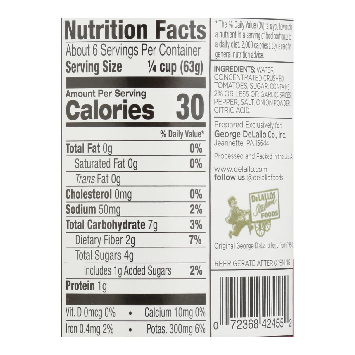 Delallo Fancy Pizza Sauce - Case Of 12 - 14 Fz - Cozy Farm