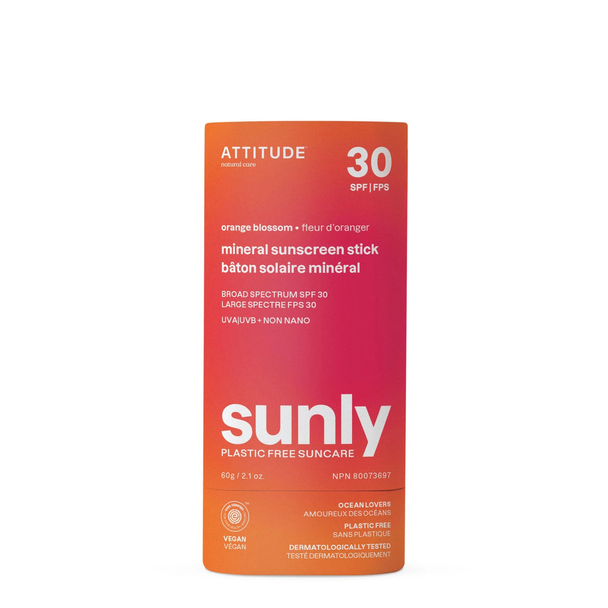 Attitude Sunscreen Stick - Orange Blossom, 2.1 oz (Each) - Broad Spectrum Protection