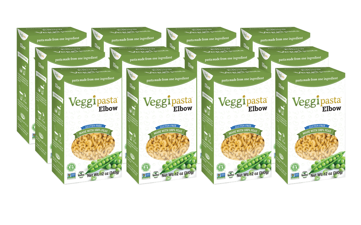Veggipasta Gluten Free Organic Pea Pasta Elbow - 12 Oz - Case of 12 - Cozy Farm