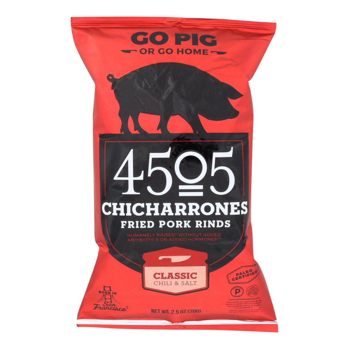 4505 Pork Rinds Chicharones, Chili Salt Fiesta Snack (Pack of 12 - 2.5 Oz.) - Cozy Farm