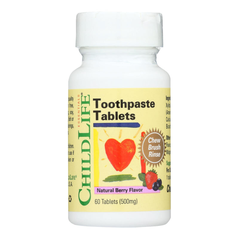ChildLife Essentials Natural Berry Fluoride-Free Toothpaste Tablets - 60 Tablets - Cozy Farm 