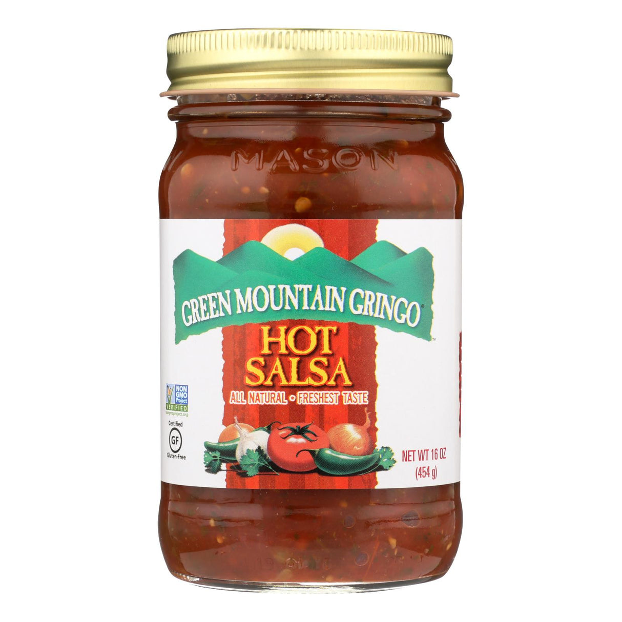 Green Mountain Gringo Hot Salsa - Case of 12 - 16 Oz. - Cozy Farm