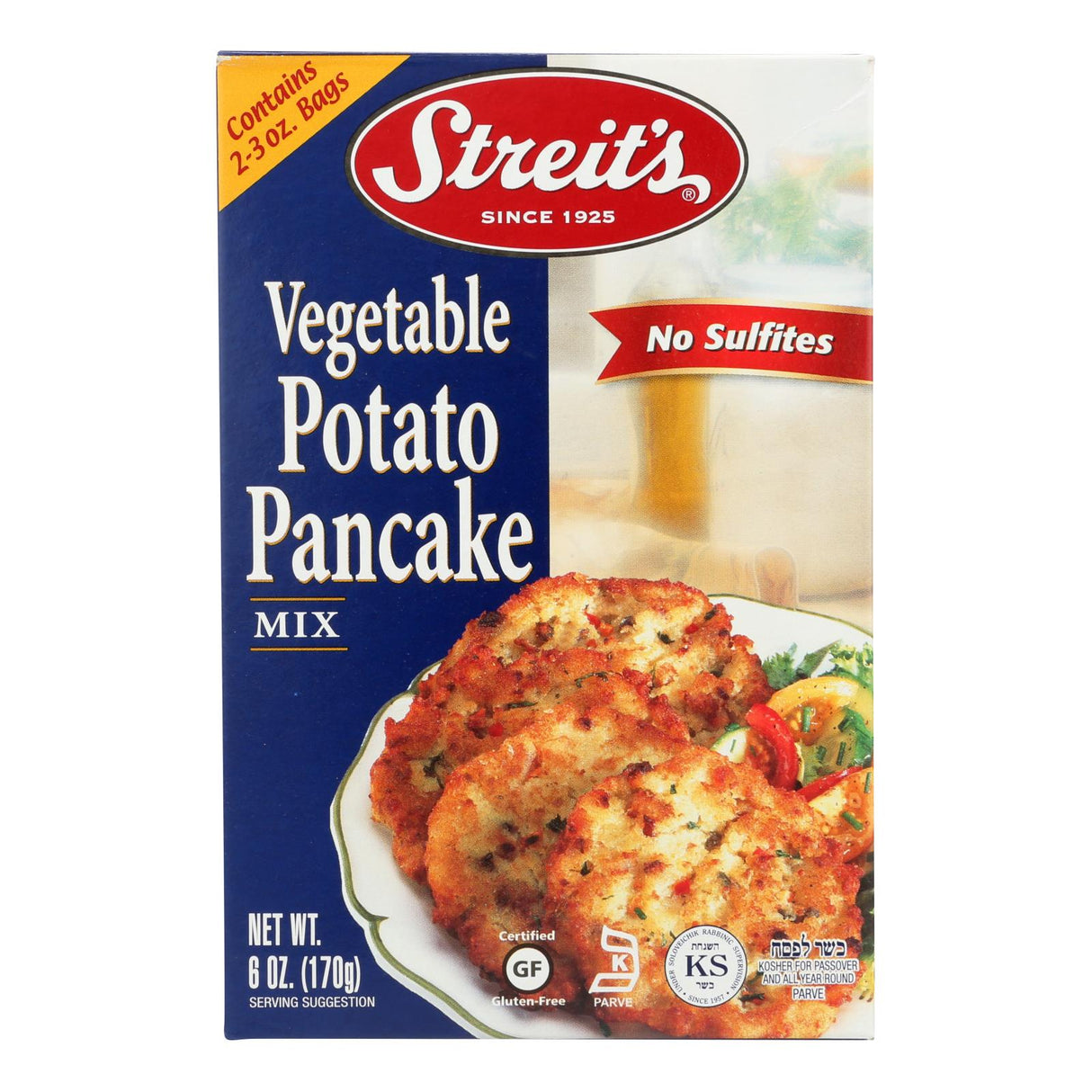 Streit's Pancake Mix - Vegetable Potato - Case Of 12 - 6 Oz. - Cozy Farm