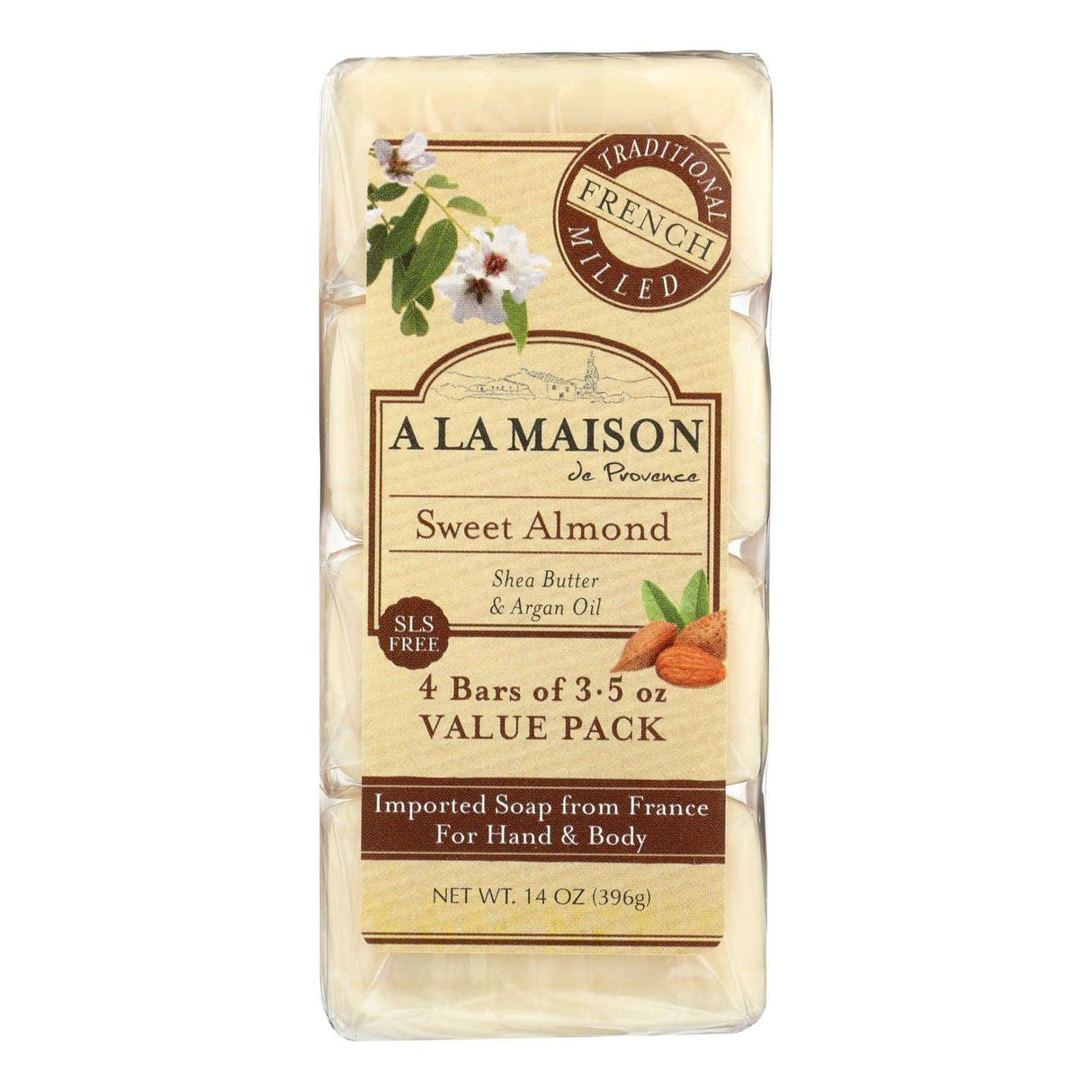 A La Maison Sweet Almond Nourishing Bar Soap (Pack of 4/3.5 Oz.) - Cozy Farm