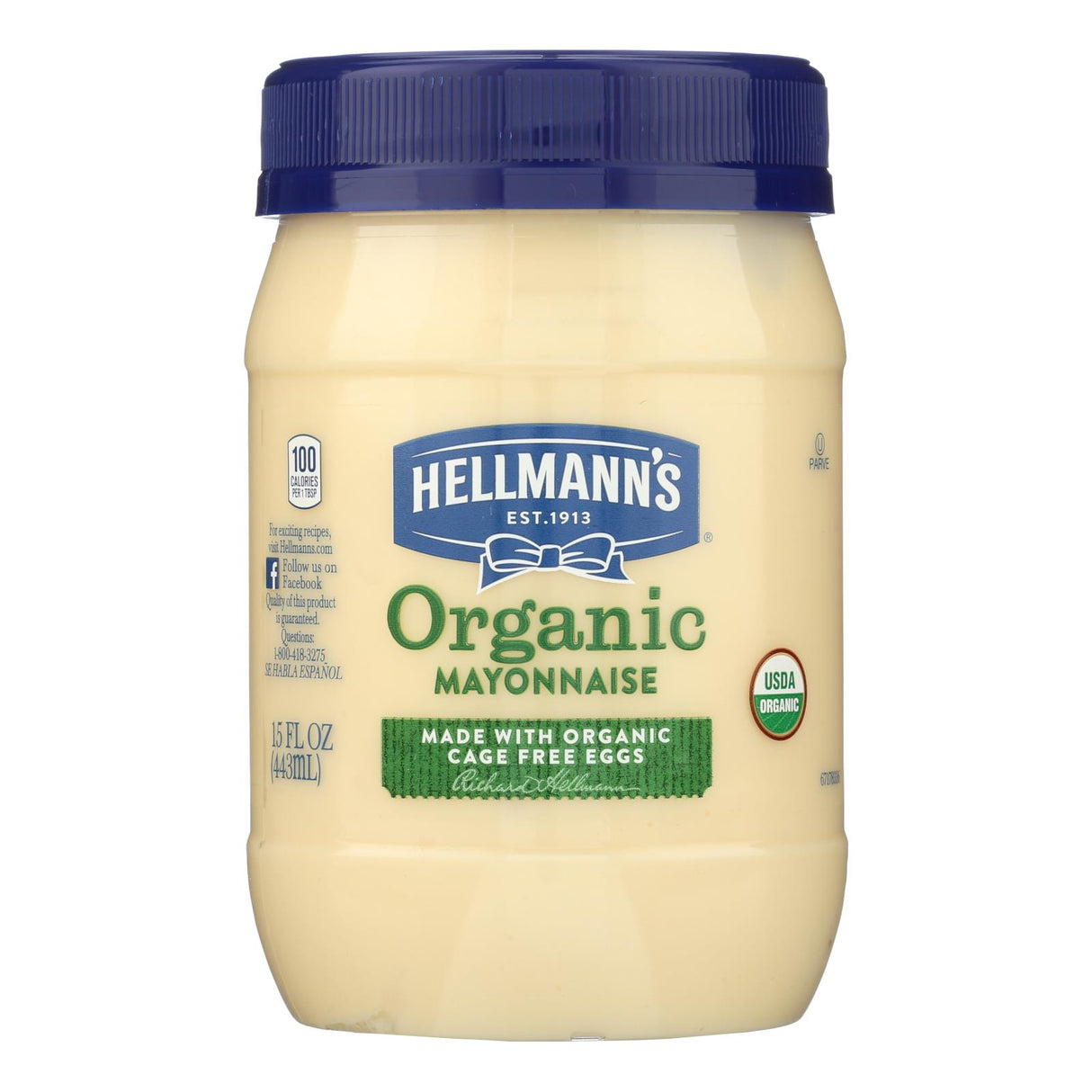 Hellman's Organic Mayonnaise, 6 Pack of 15 Fl. Oz. Bottles - Cozy Farm