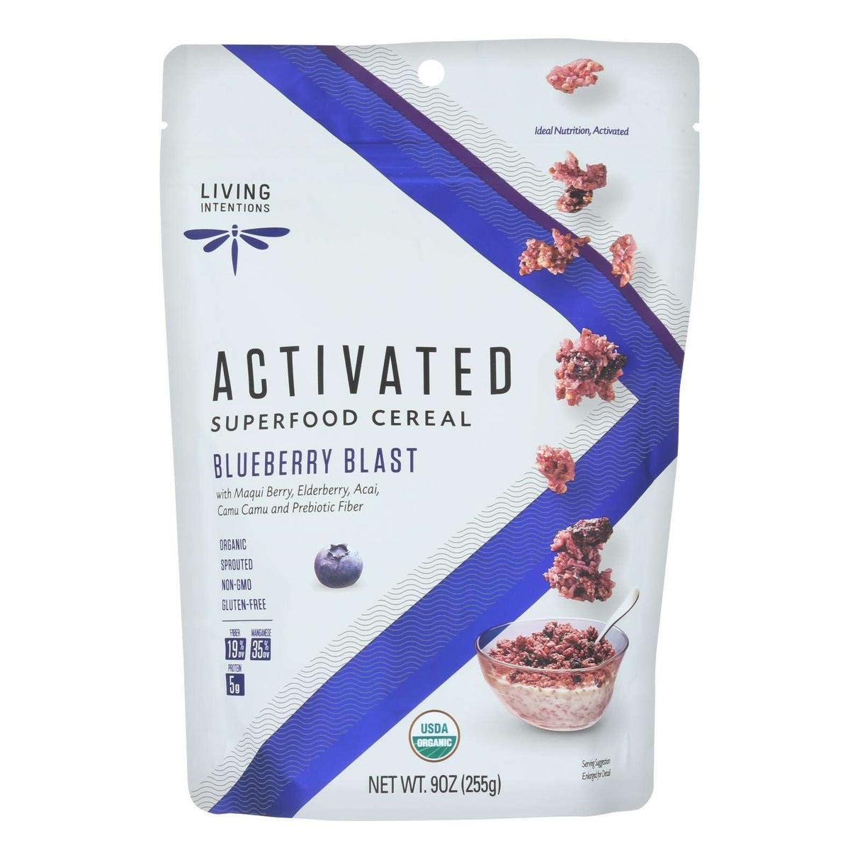 Activated Superfood Cereal Blueberry Blast by Living Intentions (Pack of 6 - 9 Oz.) - Cozy Farm