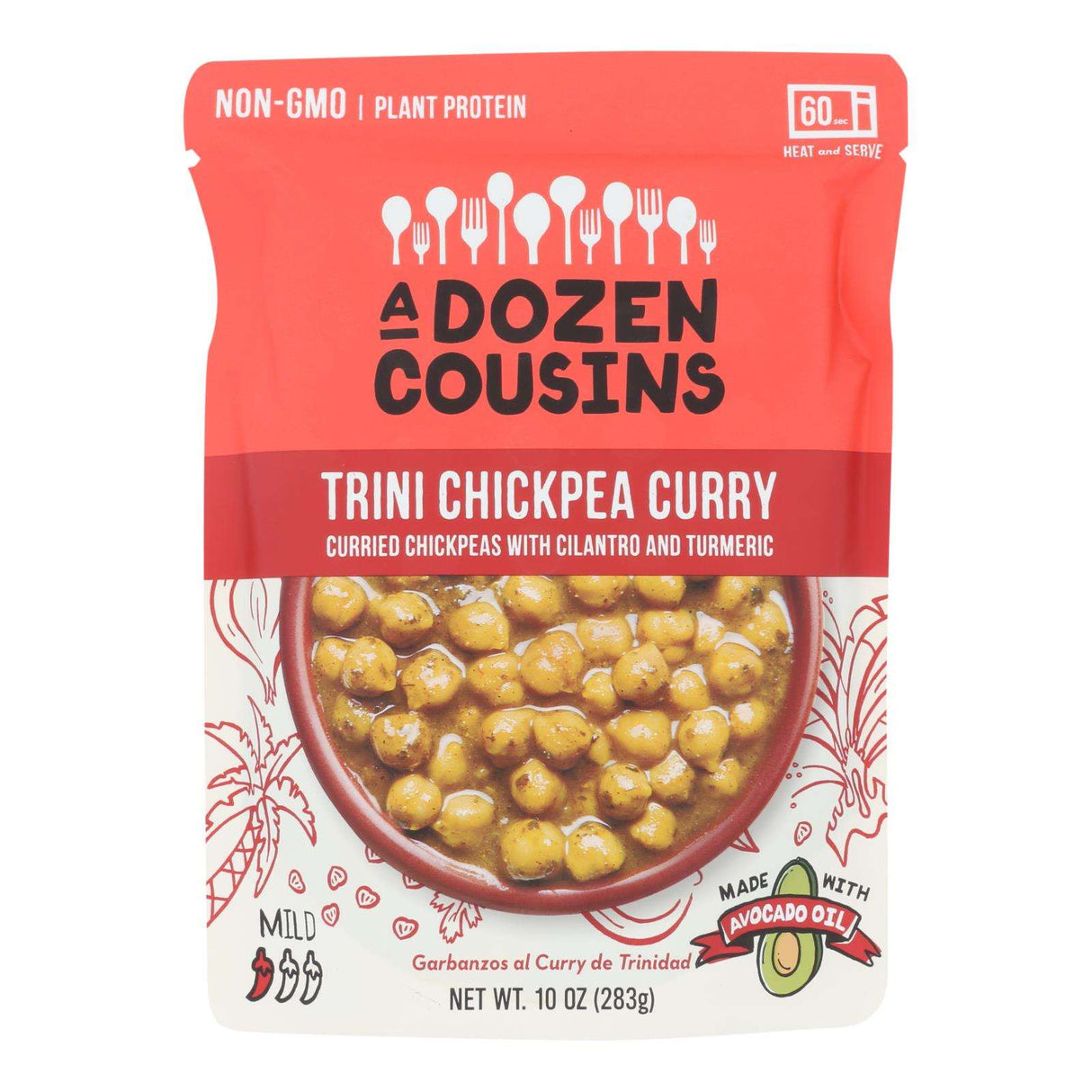 A Dozen Cousins Ready-To-Eat Trini Chickpea Curry (6-Pack, 10 Oz. Each) - Cozy Farm