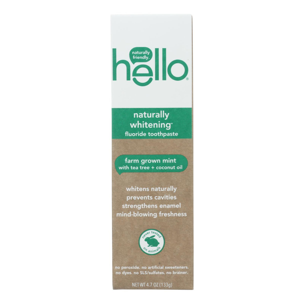 Hello Products LLC Natural Whitening Fluoride Toothpaste (Pack of 6 - 4.7 oz.) - Cozy Farm
