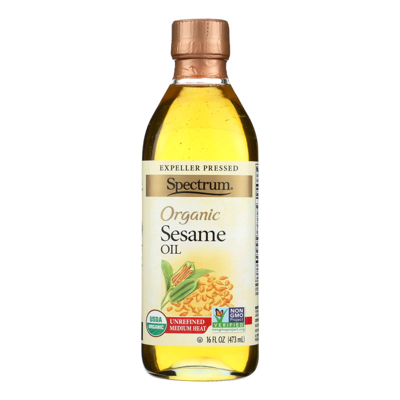 Spectrum Naturals Organic Sesame Oil: Rich in Antioxidants, 16 Fl Oz, Case of 12 - Cozy Farm 