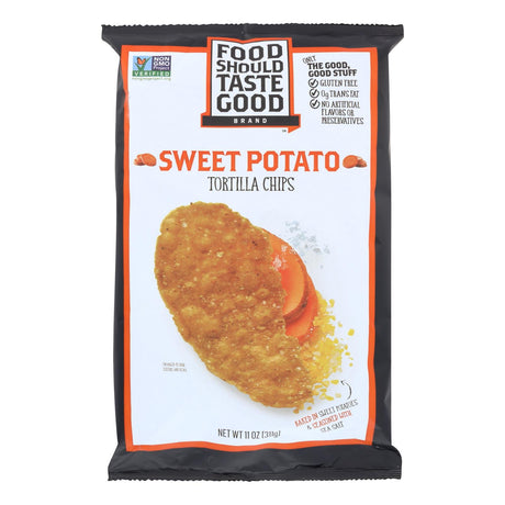 Food Should Taste Good Sweet Potato Tortilla Chips, 11 Oz. (Case of 12) - Cozy Farm 