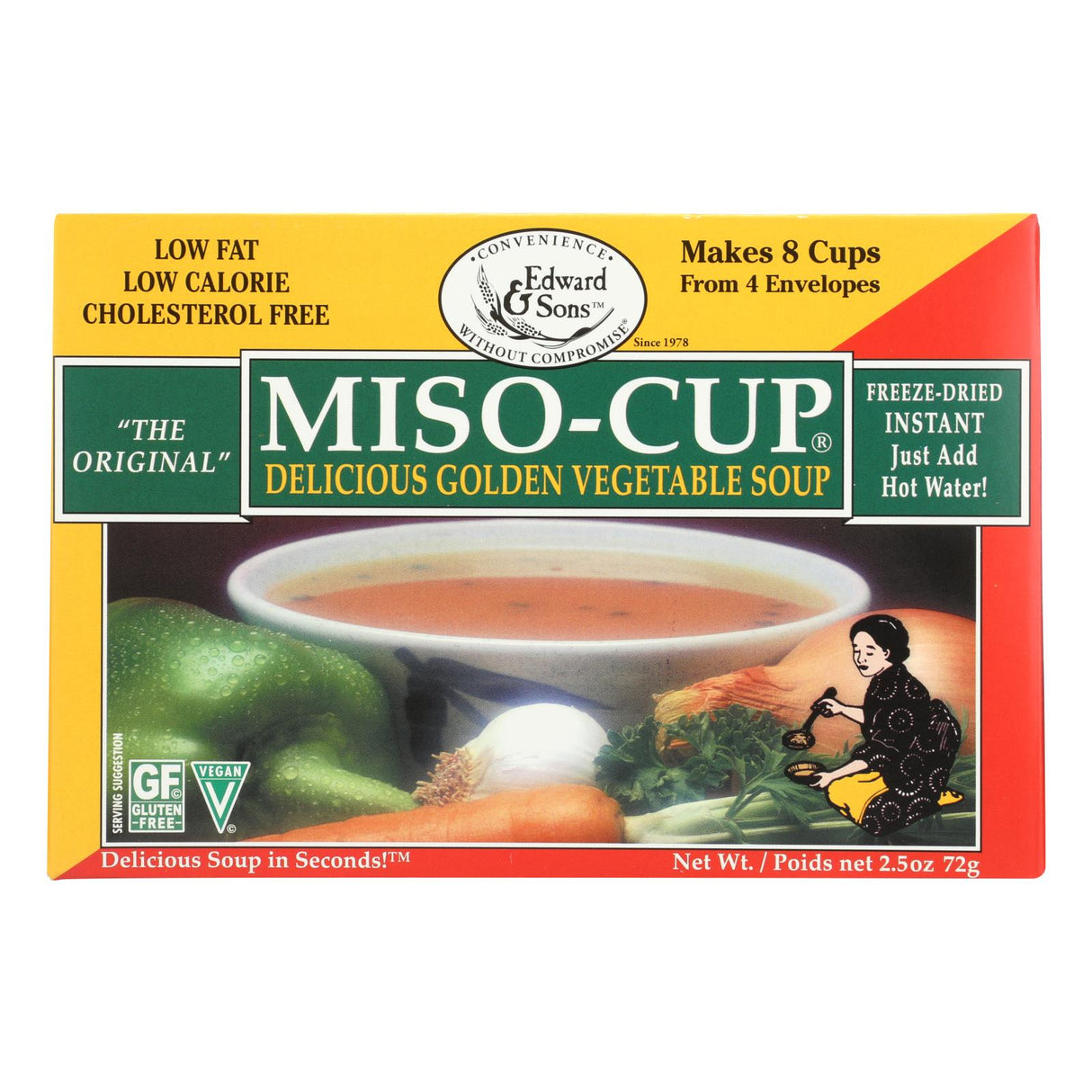 Edward & Sons Golden Miso Soup Cup (12-Pack), 2.5 Ounces Each - Cozy Farm