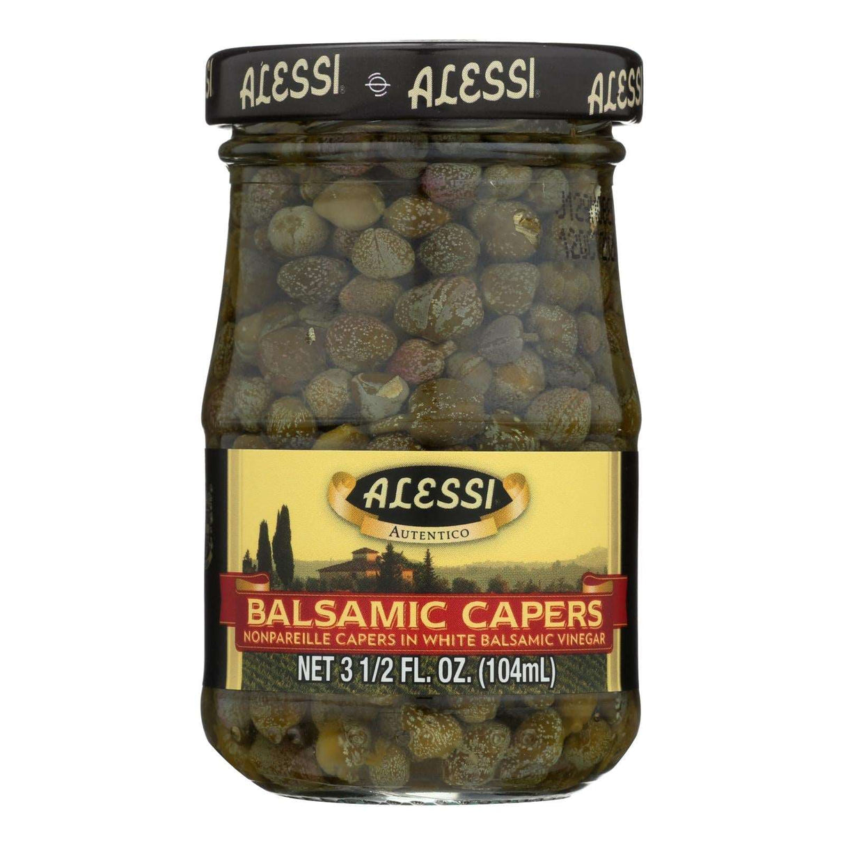 Alessi Premium Capers in White Balsamic Vinegar (Pack of 6 - 3.5 Oz Each) - Cozy Farm