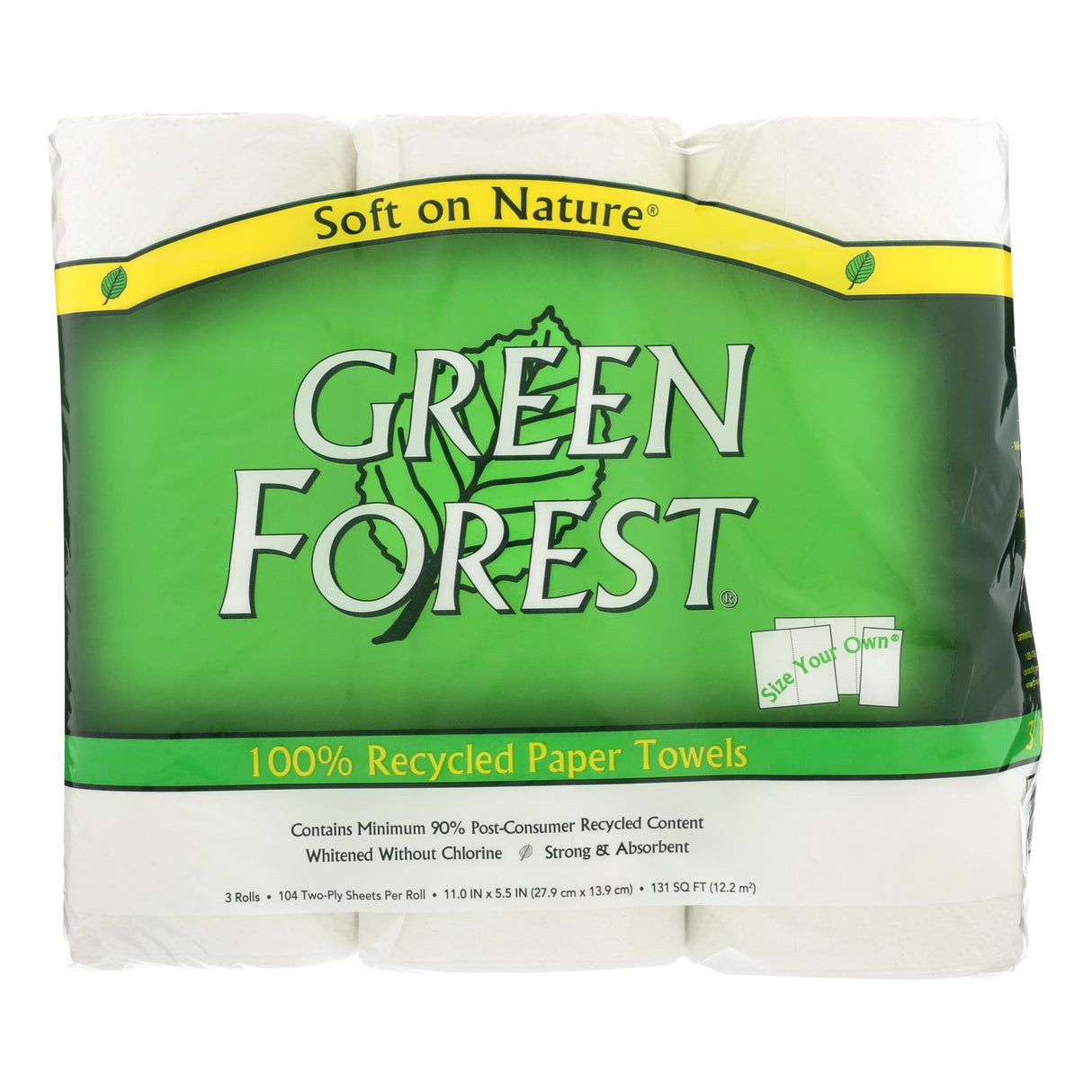Green Forest Premium Paper Towels - White - 3 Rolls (Pack of 10) - Cozy Farm