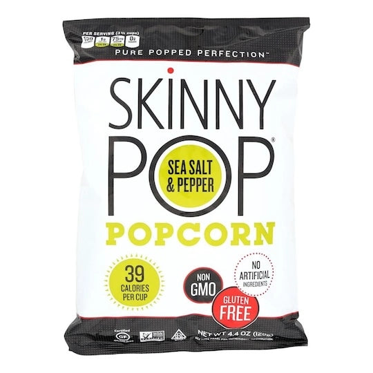 Skinny Pop Sea Salt & Black Pepper Popcorn: Healthy Snacking, Big Flavor (4.4 oz, 12 Pack) - Cozy Farm