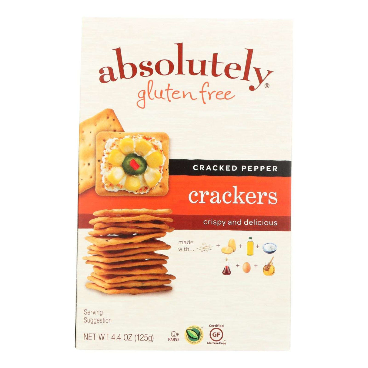 Absolutely Gluten Free Crackers - Cracked Pepper Flavor (12 Pack) - 4.4 Oz. Each - Cozy Farm