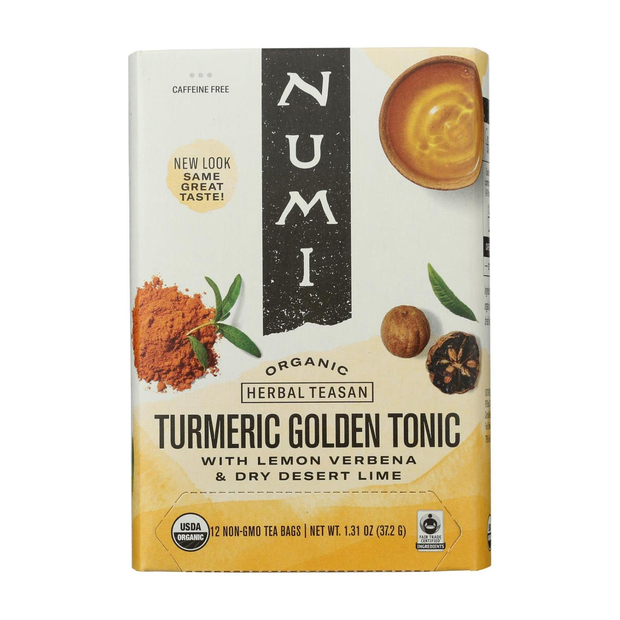 Numi Organic Turmeric Golden Tonic Tea, Pack of 6 x 12 Tea Bags - Cozy Farm