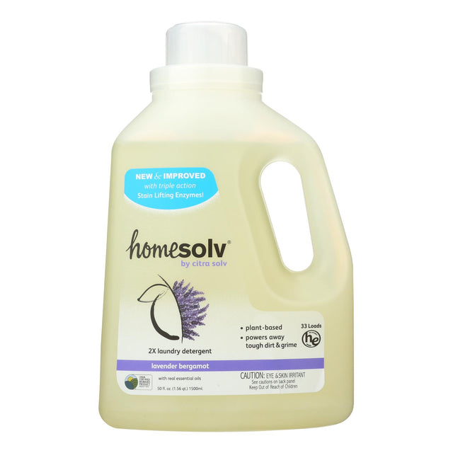 Citra-Solv 2x Concentrate Natural Liquid Laundry Detergent, Lavender Bergamot - 50 fl oz (Pack of 6) - Cozy Farm 