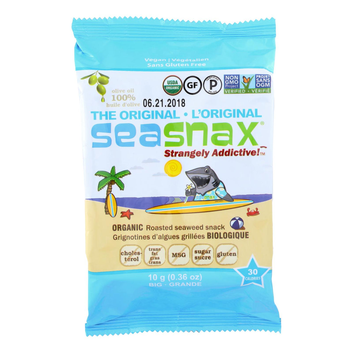 Seasnax Organic Classic Single 0.36 Oz., 5 Full Sheets (Case of 12) - Cozy Farm