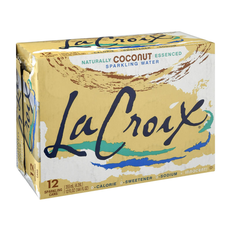 Lacroix Sparkling Water, Coconut Flavor, Case of 2, 12 fl oz Cans - Cozy Farm 