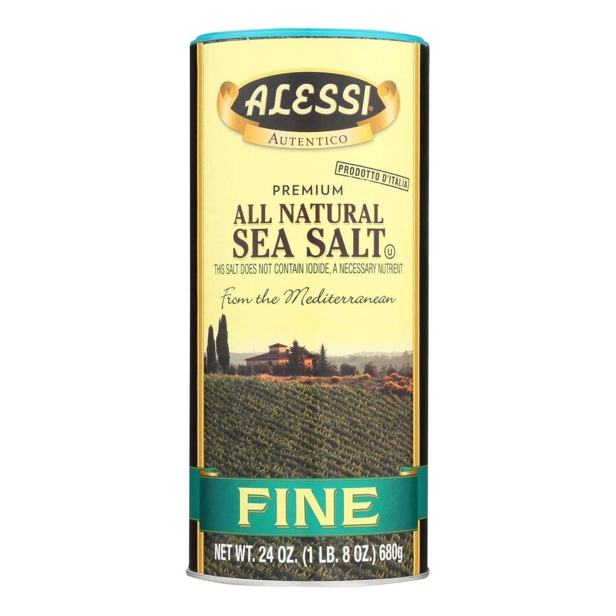Alessi Mediterranean Sea Salt Fine (6 Pack, 24 Oz. Each) - Cozy Farm