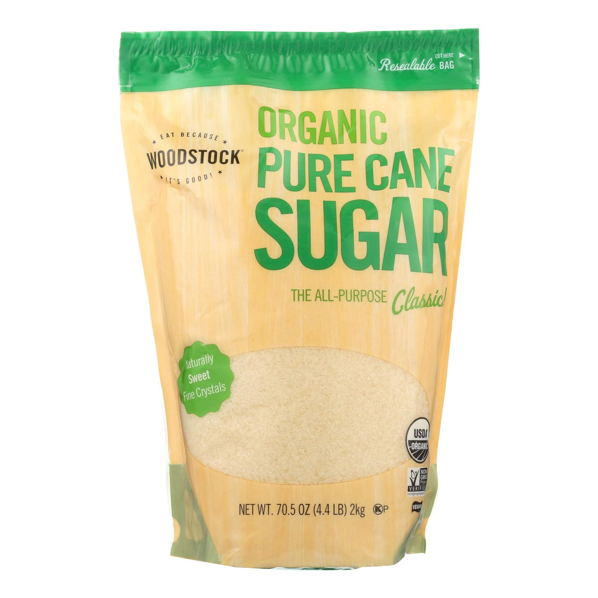 Woodstock Organic Cane Sugar - 4.4 lb Bag - Case of 5 - Cozy Farm