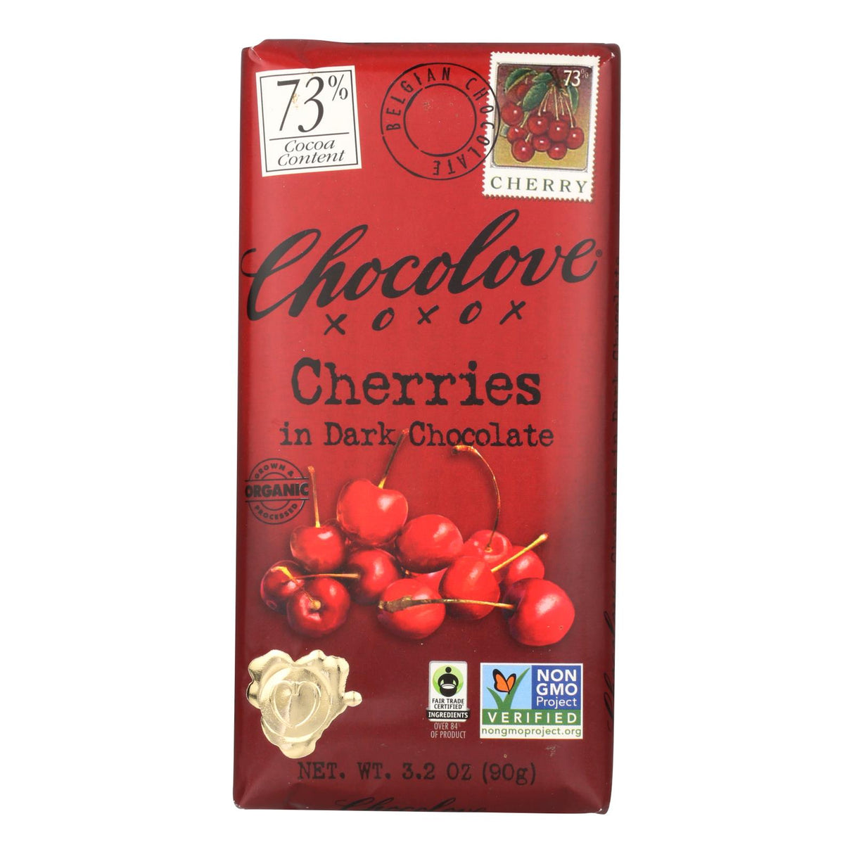 Chocolove Premium Xoxox Dark Chocolate Organic Fair Trade Cherries 3.2 Oz - Cozy Farm