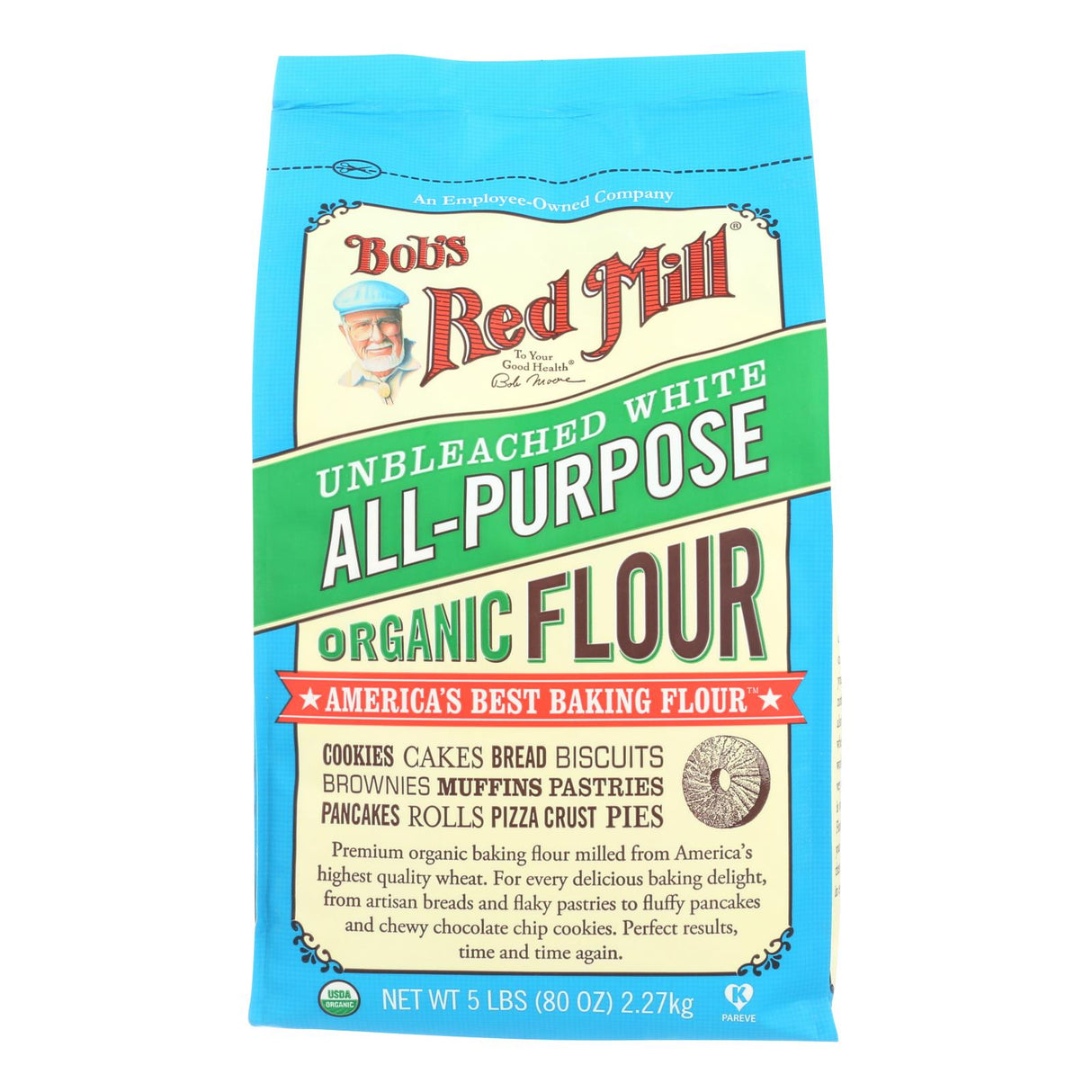 Bob's Red Mill Organic White All-Purpose Unbleached Flour, 5 Lb, 4/Case - Cozy Farm
