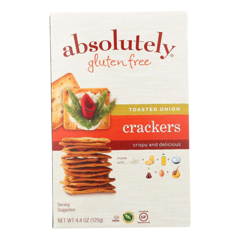 Absolutely Gluten Free Toasted Onion Crackers (Pack of 12 - 4.4 oz.) - Cozy Farm 