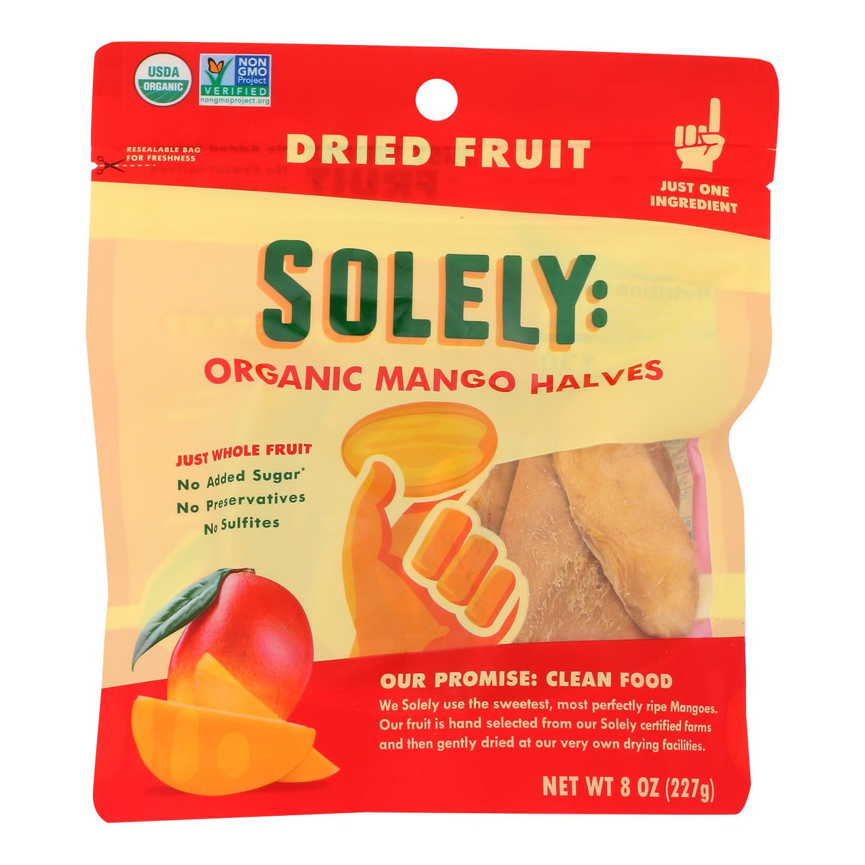 Organic Dried Mango Halves (Pack of 6 - 8 Oz. Bags) - Cozy Farm