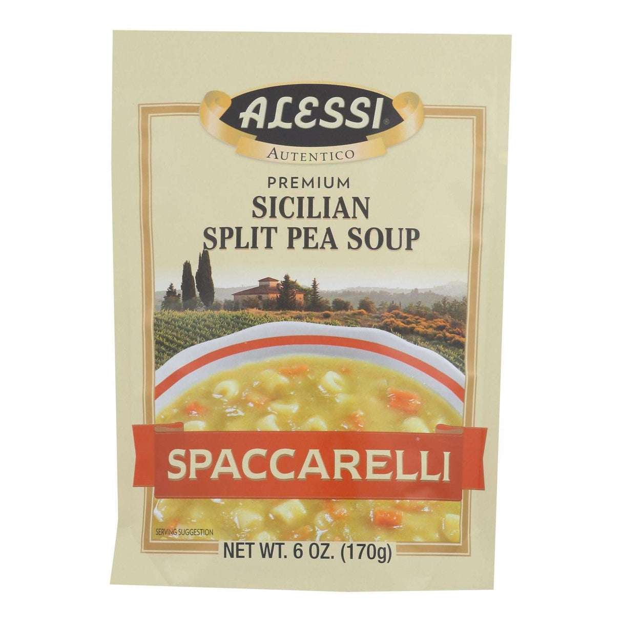 Alessi Split Pea Spaccarelli Soup (Pack of 6 - 6 Oz.) - Cozy Farm