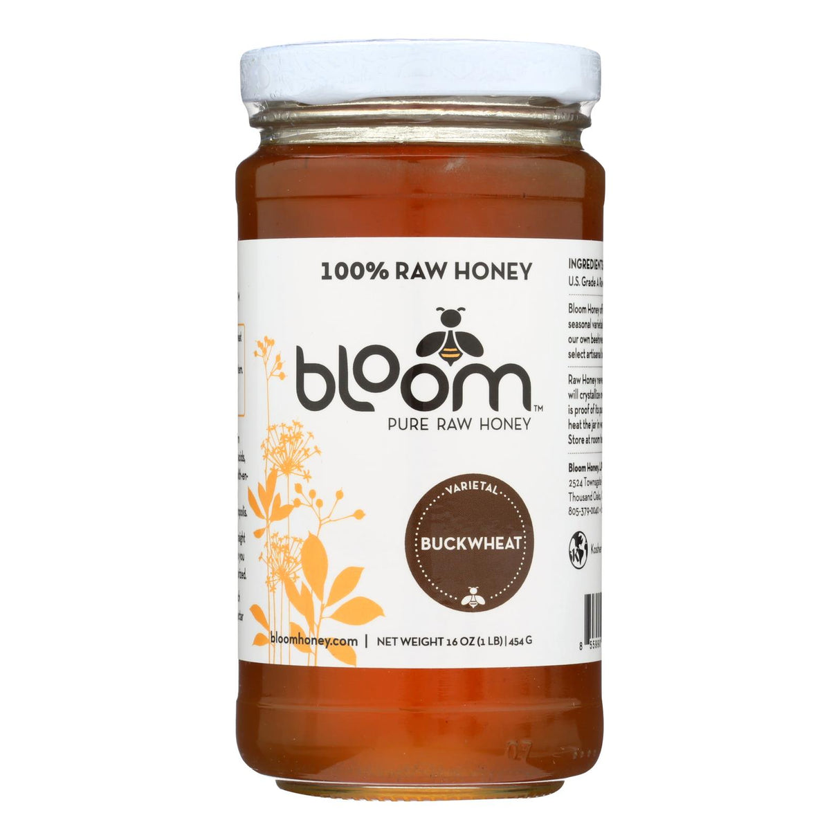 Bloom Honey Buckwheat Honey, 16 Oz., Case of 6 - Cozy Farm