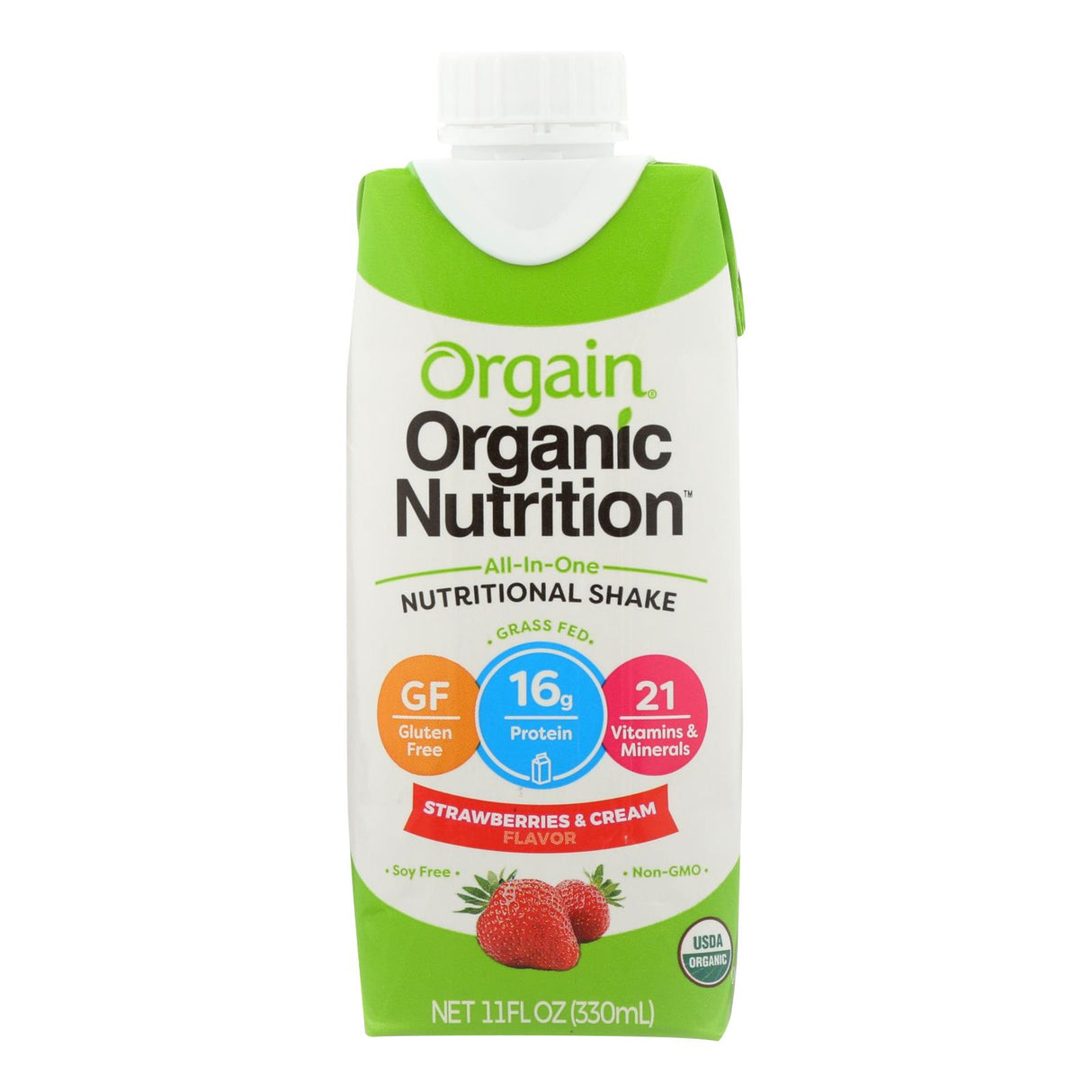 Orgain Orgainic Nut Shake - Strawberry & Cream (Pack of 3) - 11 Fl. Oz. - Cozy Farm