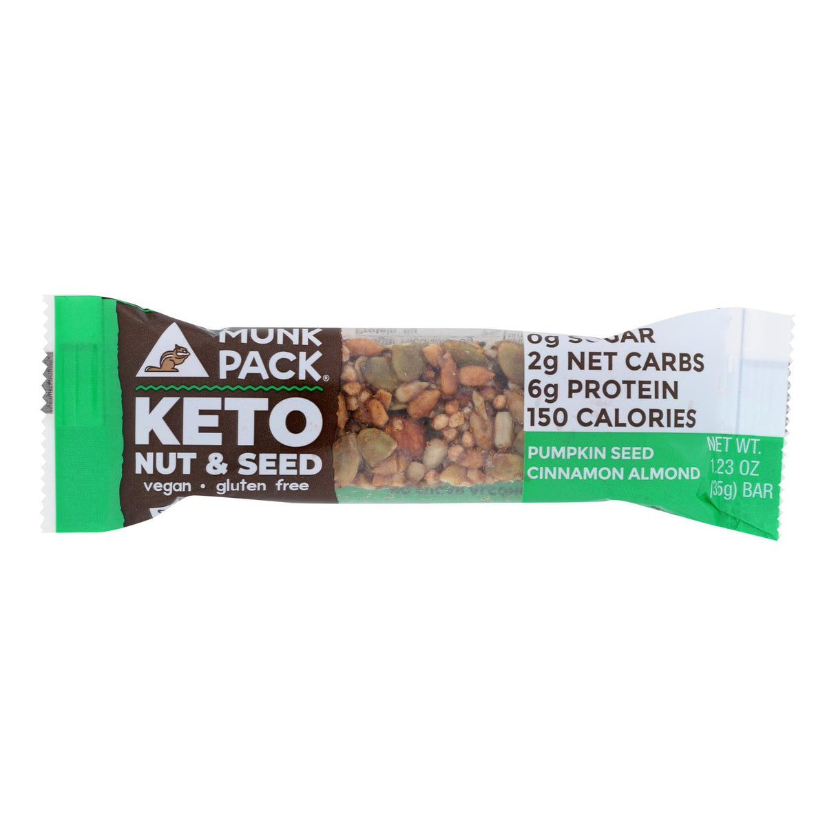 Munk Pack Keto Nut & Seed Pumpkin Seed Cinnamon Almond - 1.23 Oz - Case of 12 - Cozy Farm
