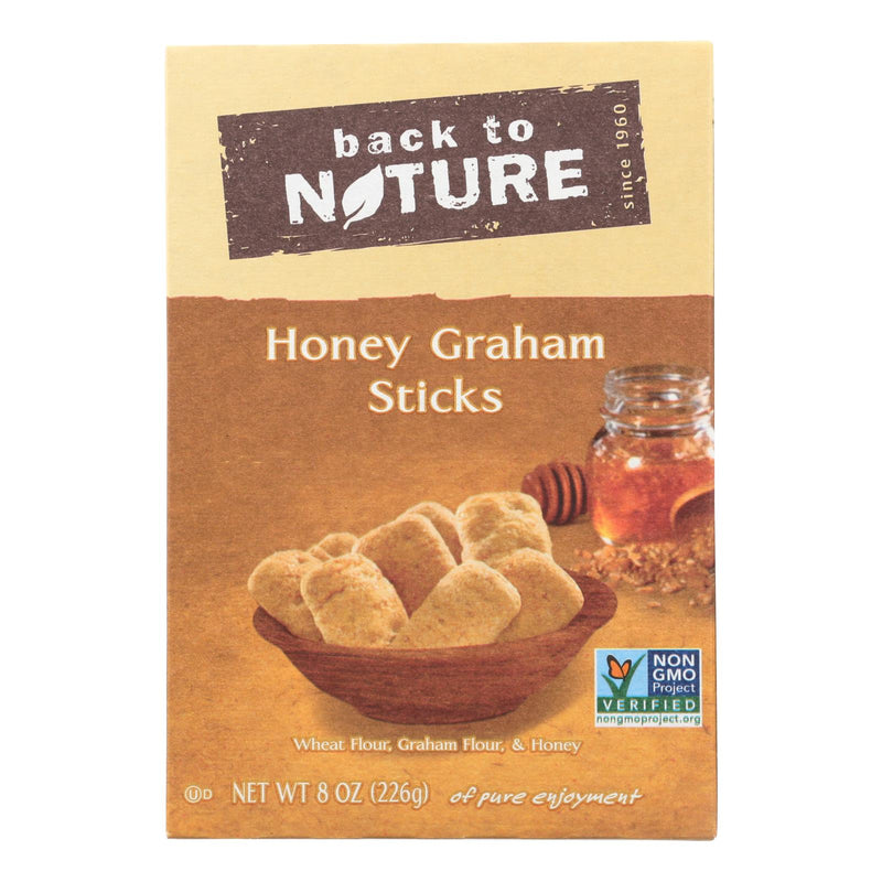 Back To Nature Honey Graham Sticks - Wholesome Graham Flour & Sweet Honey - Case of 6 - 8 Oz. - Cozy Farm 