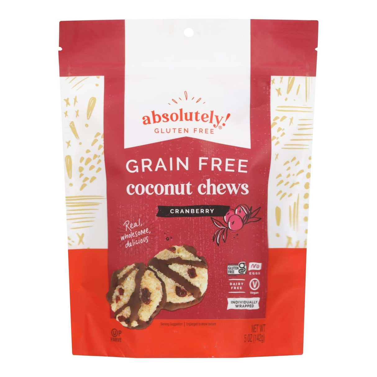 Absolutely Gluten Free Chews: Coconut, Cranberry & 5 Oz (Pack of 12) - Cozy Farm