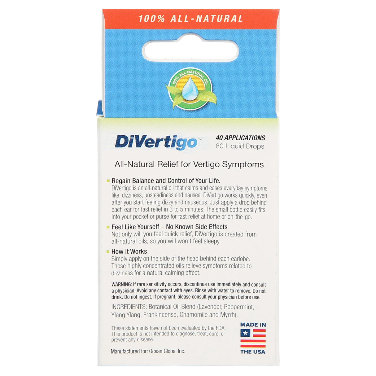 DiVertigo - Essential Topical Oil Blend for Vertigo & Dizziness Relief (0.17 fl oz) - Cozy Farm